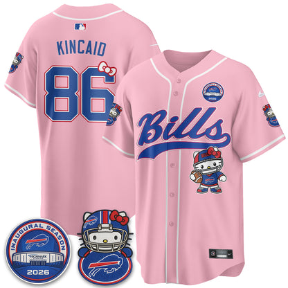 Buffalo Bills x Meow  Vapor Baseball Jersey - Stitched