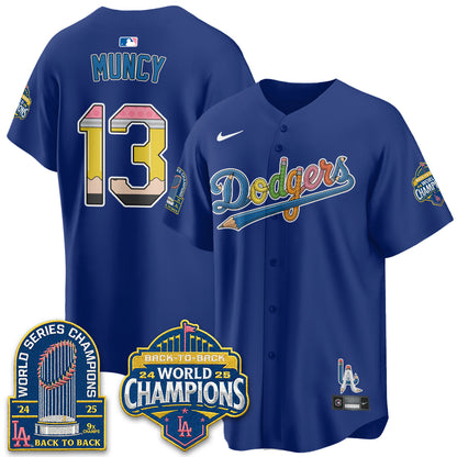 Los Angeles Dodgers x Back to School Style Vapor Jersey - Stitched
