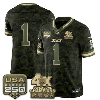 New York Giants 2026 Salute To Service Vapor Jersey - Stitched