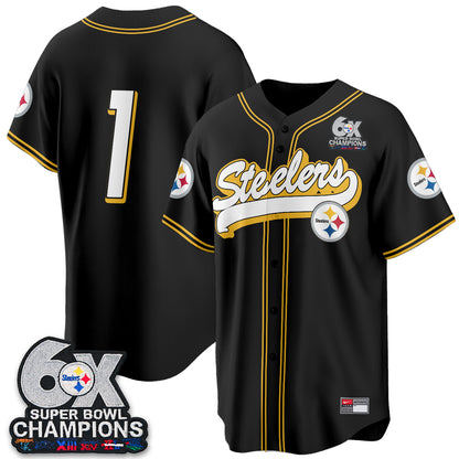 Pittsburgh Steelers 6x SBowl Baseball Vapor Jersey - Stitched