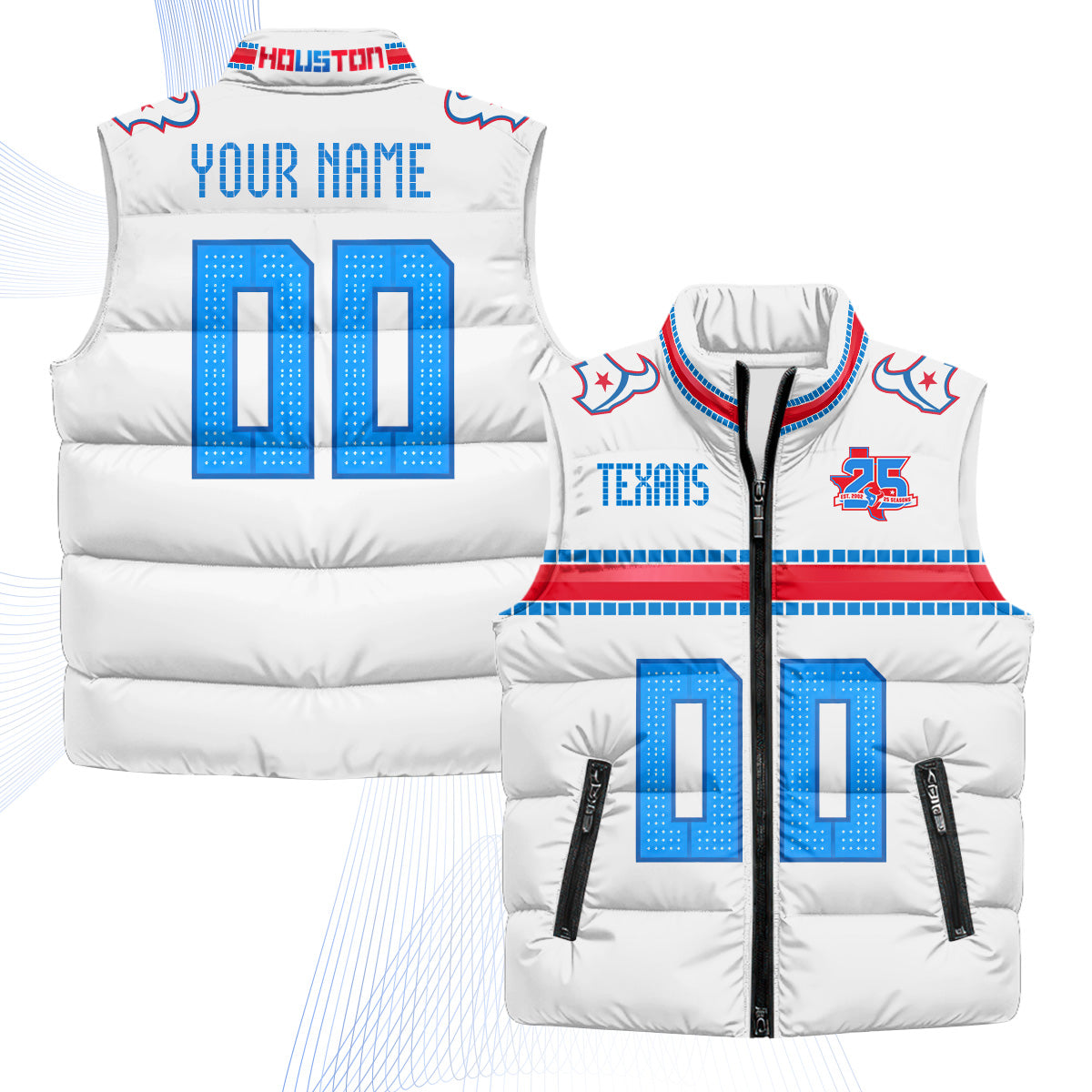 Houston Texans 2026 Rivalries Custom Puffer Vest - Printed