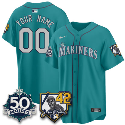 SEA 2026 Jackie Robinson New Era Vapor Custom Limited Jersey - All Stitched