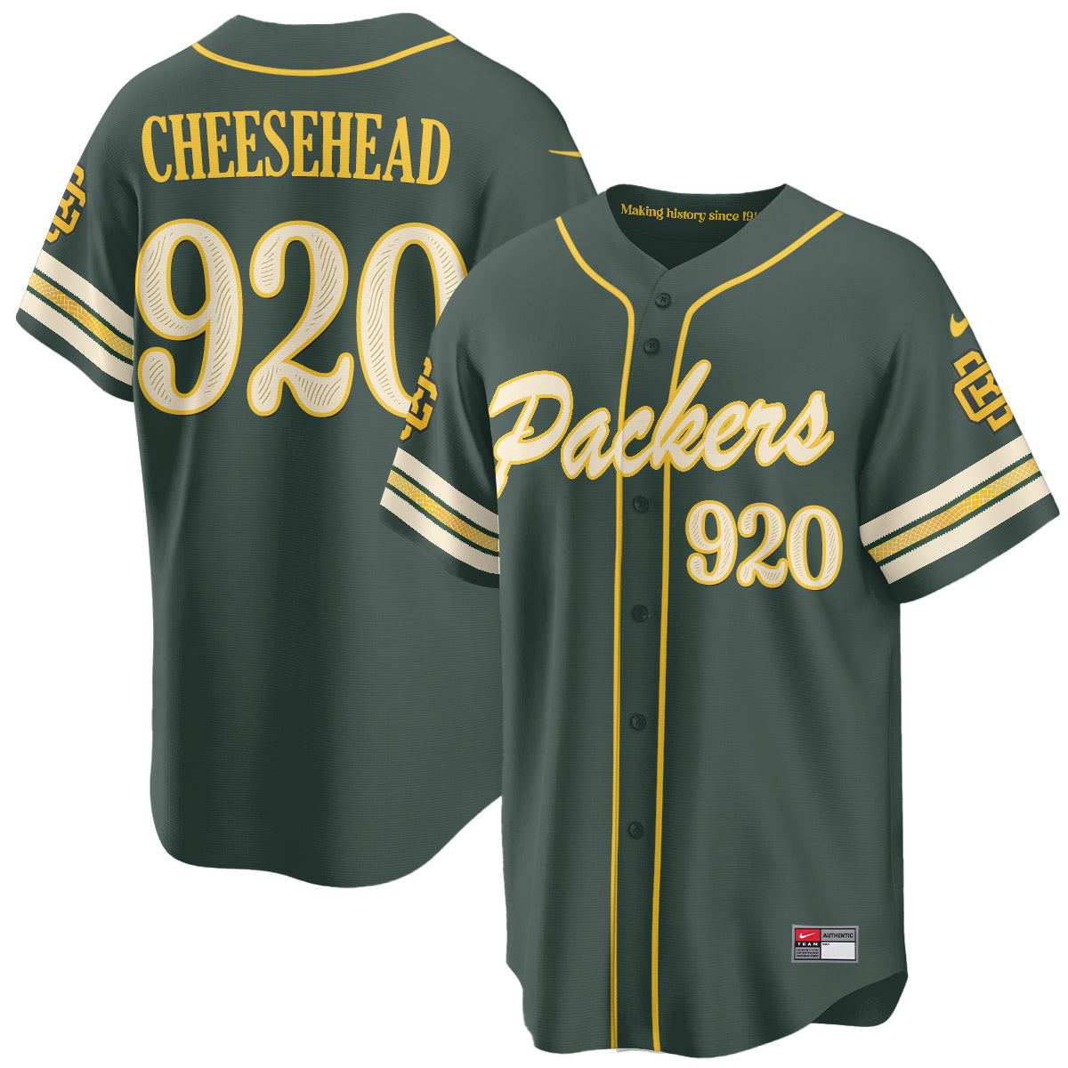 Green Bay Packers 2026 Rivalries Baseball Vapor Jersey - Stitched