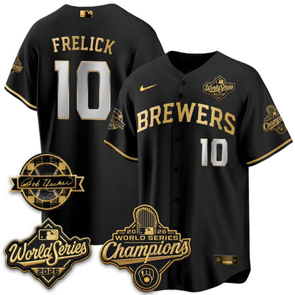 Milwaukee Brewers 2026 WS Champions - Bob Uecker Patch Vapor Jersey - Stitched