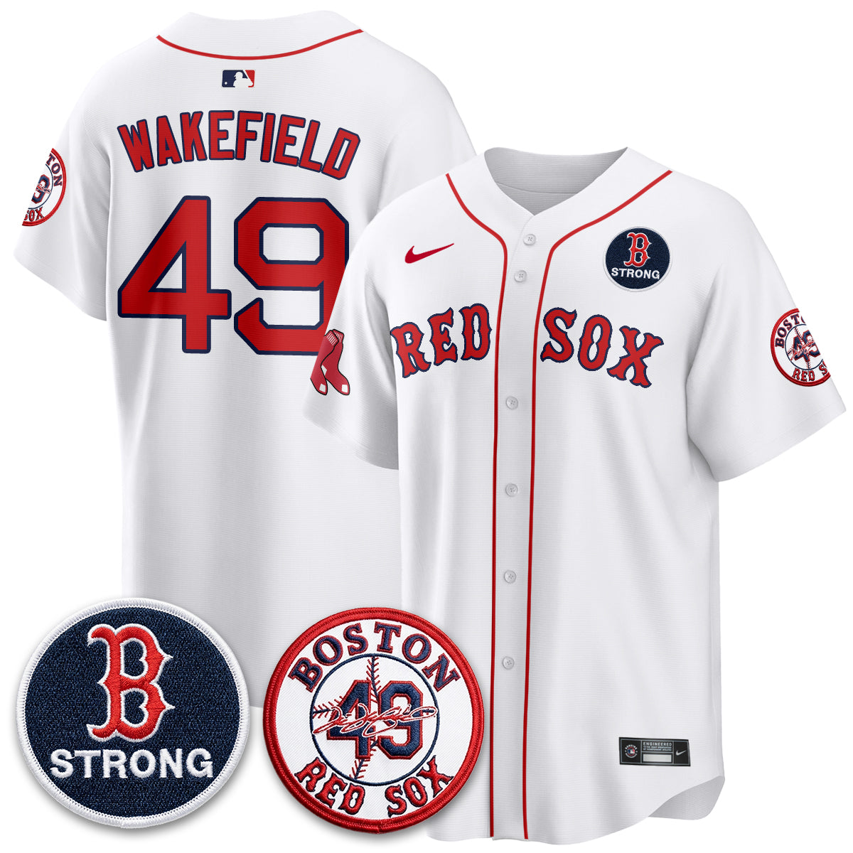 BOS Tim Wakefield Memorial Patch Vaper Premier Limited Jersey - All Stitched V2