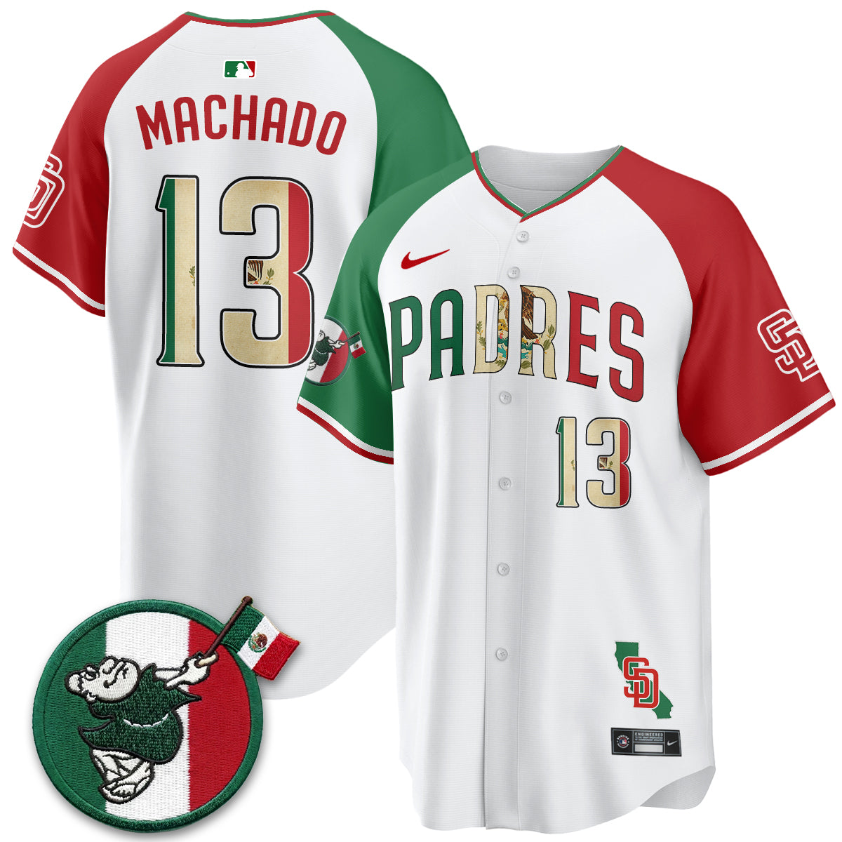 San Diego Padres Mexico Style Vapor Jersey - Stitched
