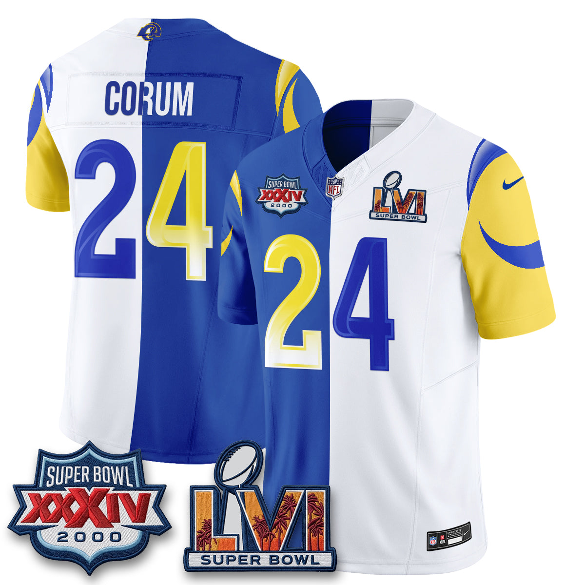 Los Angeles Rams Split Vapor Jersey - Stitched
