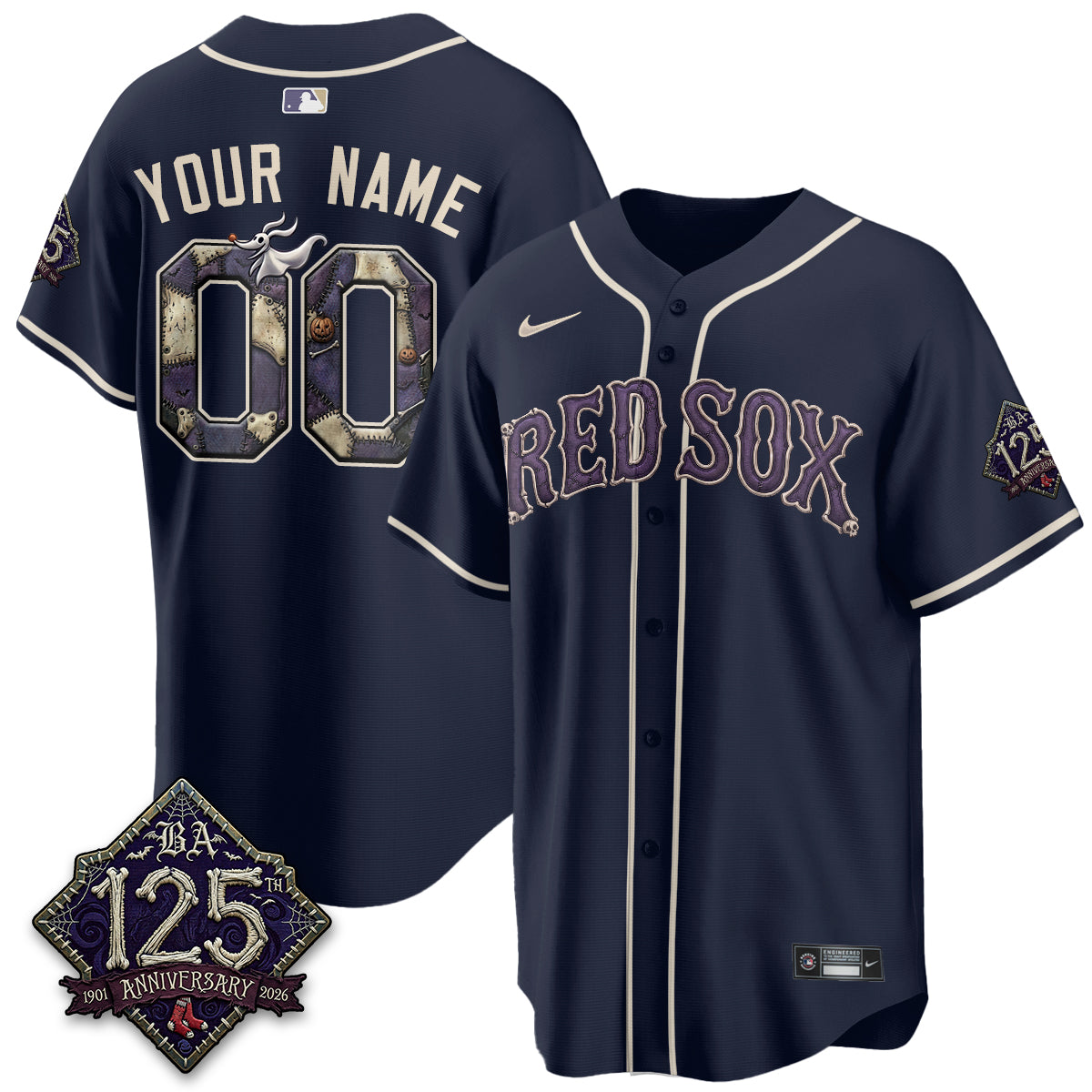 Boston Red Sox Nightmare Vapor Limited Custom Jersey - Stitched