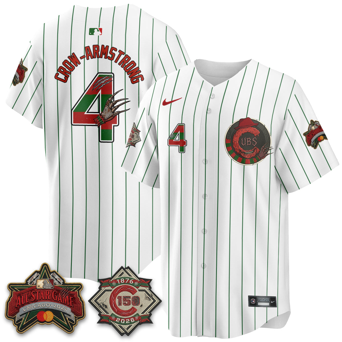 Chicago Cubs A Nightmare on Wrigley Field Edition Vapor Jersey - Stitched