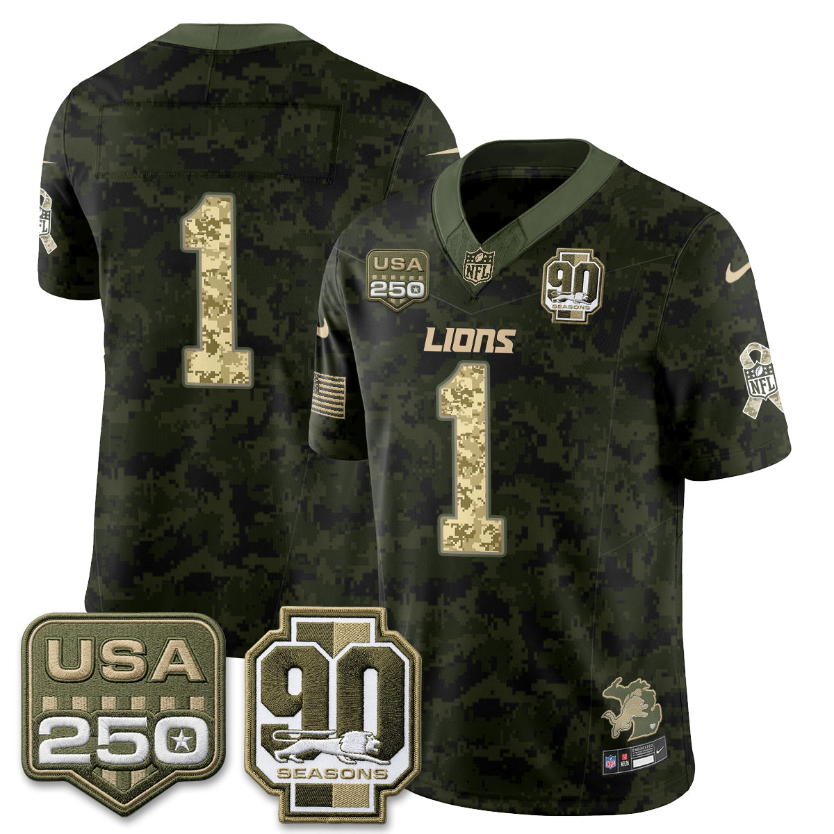 DET 2026 Salute to Service Vapor Jersey - Stitched