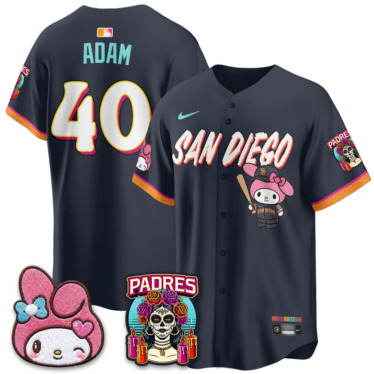 San Diego Padres x Pink Sanrio Friend Vapor Jersey - Stitched