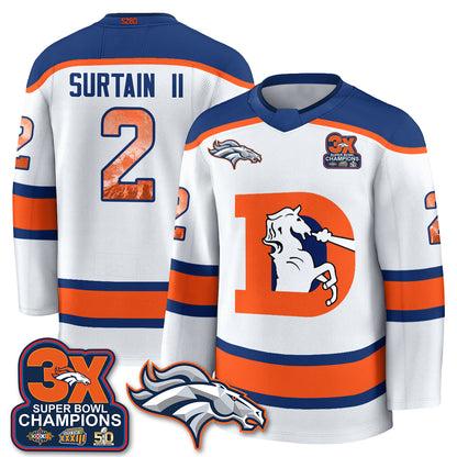 Denver Broncos Fan Gear Edition Hockey Jersey - Stitched