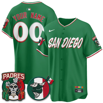 San Diego Padres City Connect Mexico Style Vapor Custom Jersey - Stitched