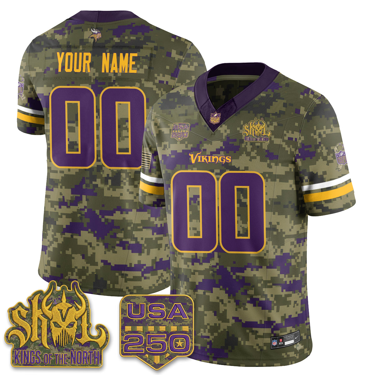 MIN 2026 Salute to Service Edition Vapor Custom Jersey - Stitched