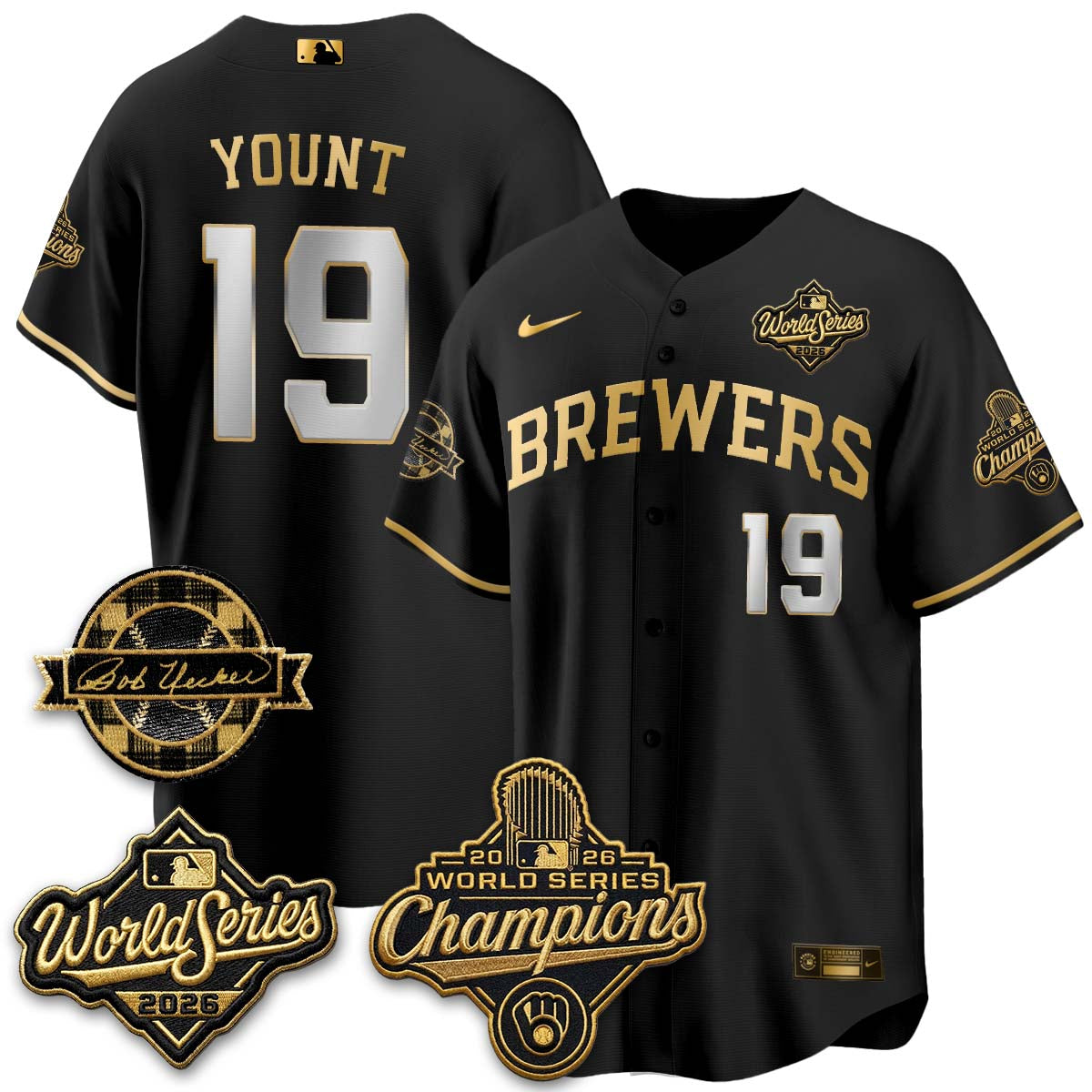 MIL 2026 WS Champions - Bob Uecker Patch Vapor Jersey - Stitched (TT)