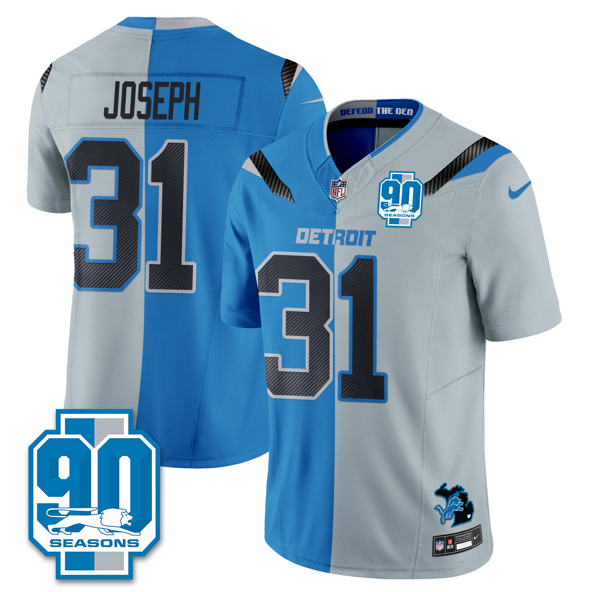 DET Rivalries Split Edition Vapor Jersey - Stitched