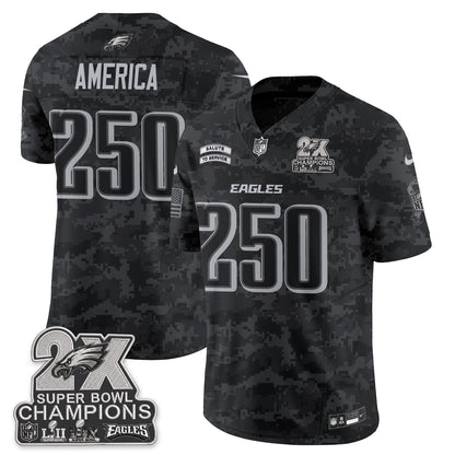 Philadelphia Eagles Salute to Service V2 Vapor Jersey - Stitched