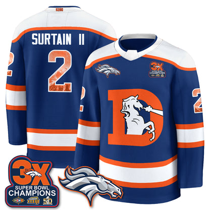 Denver Broncos Fan Gear Edition Hockey Jersey - Stitched