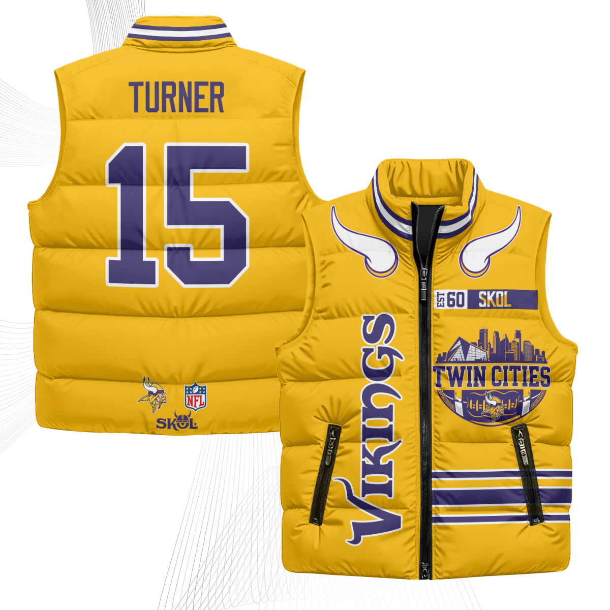 MIN Twin City Puffer Vest - Printed