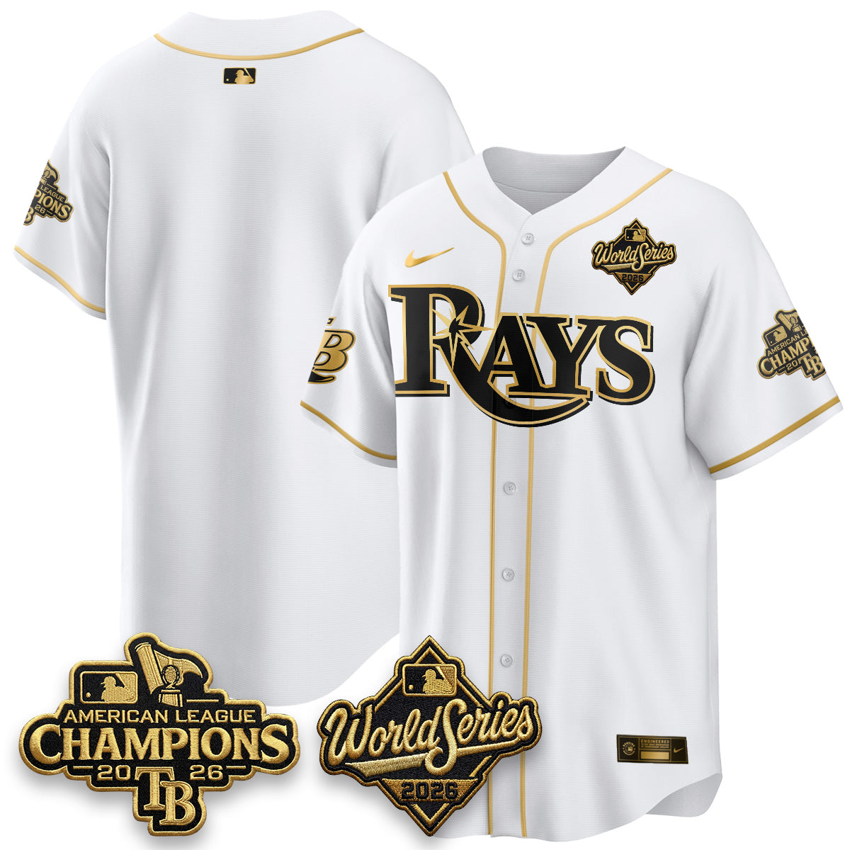 TB 2026 AL Champions Gold Edition Vapor Jersey - Stitched