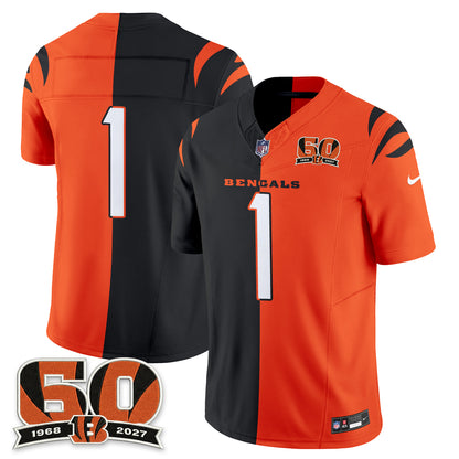 Cincinnati Bengals Split Edition Vapor Jersey - Stitched