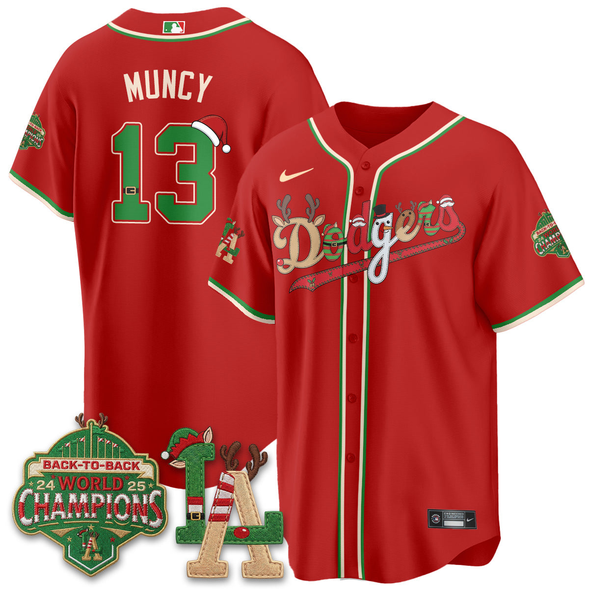 Los Angeles Dodgers 2026 Christmas Edition Vapor Jersey- Stitched