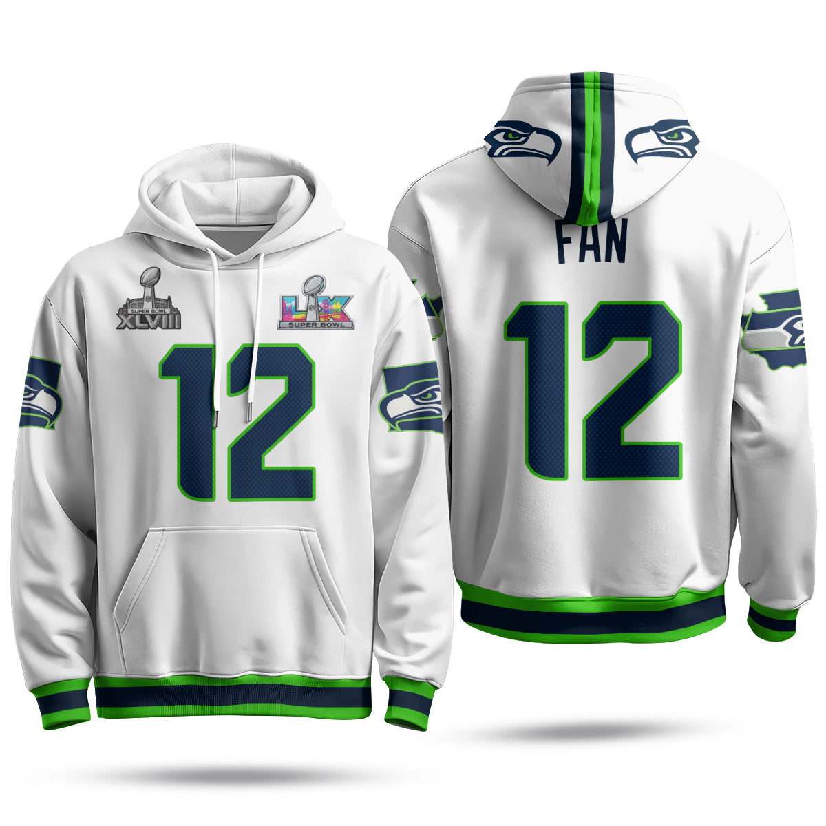 SEA S.Bowl Champs Fleece Hoodie - Printed