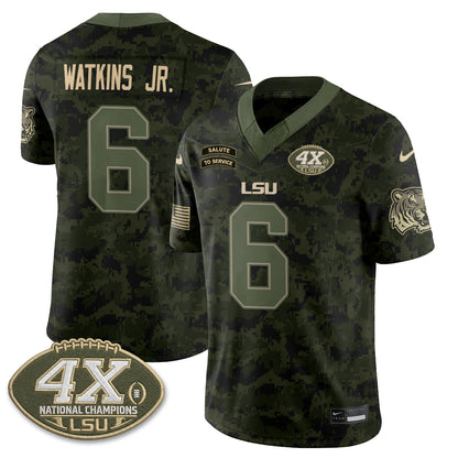 LSU Tigers 2026 Salute to Service Vapor Jersey - Stitched