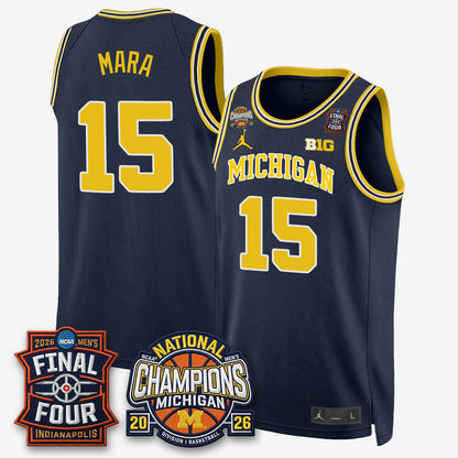 MICH Basketball National Champions Big Text Limited Vapor Jersey - All Stitched