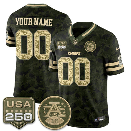 Kansas City Chiefs 2026 Salute to Service Vapor Custom Jersey - Stitched