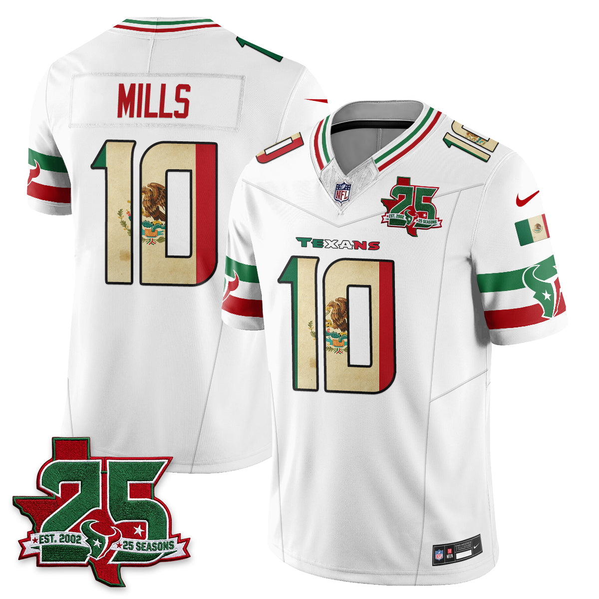Houston Texans 25 Seasons Mexico Style Vapor Jersey - Stitched