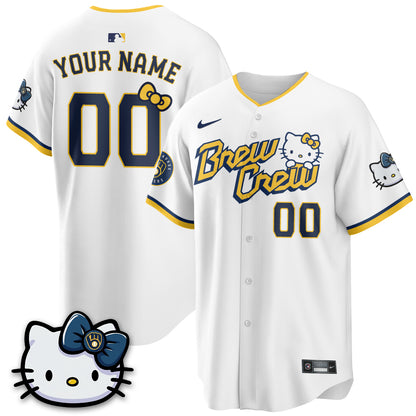 Custom Milwaukee Brewers x Meow KT Vapor Jersey - Stitched N1