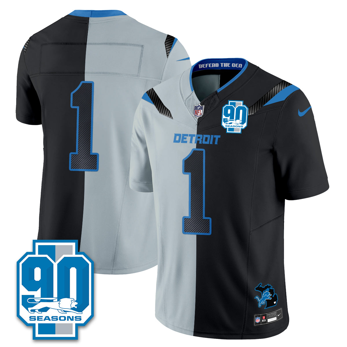 DET Rivalries Split Edition Vapor Jersey - Stitched