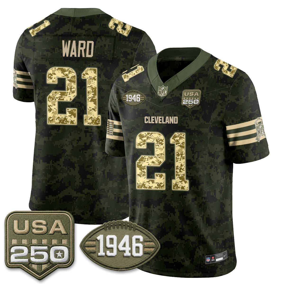 Cleveland Browns 2026 Salute to Service Vapor Jersey - Stitched