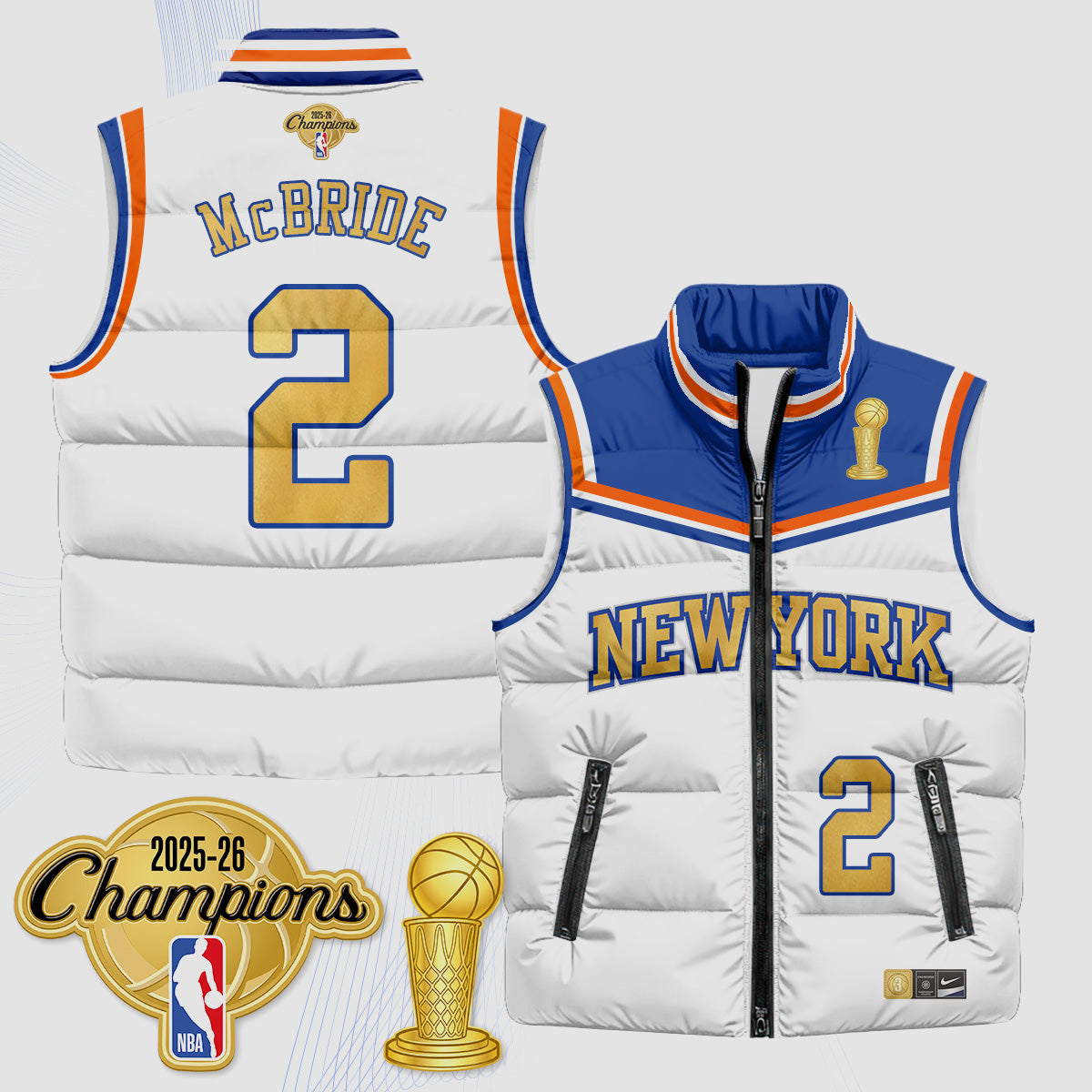 NYK Champions Night Puffer Vest - Printed