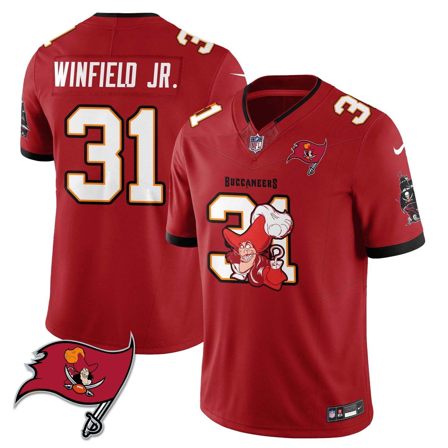 Tampa Bay Buccaneers x Red Coat Captain Edition Vapor Jersey - Stitched