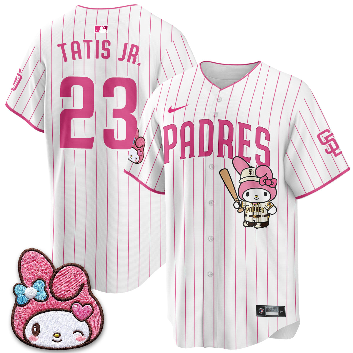 San Diego Padres x Pink Sanrio Friend Vapor Jersey - Stitched