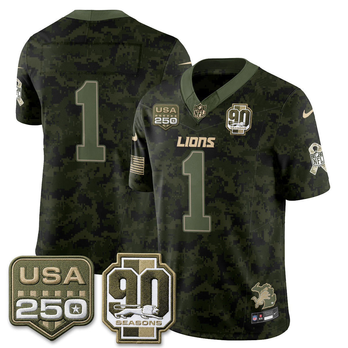 DET 2026 Salute to Service Vapor Jersey - Stitched