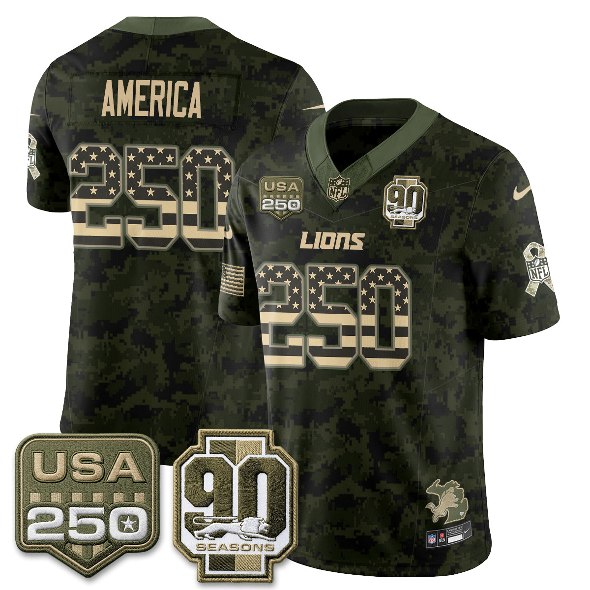 DET 2026 Salute to Service Vapor Jersey - Stitched