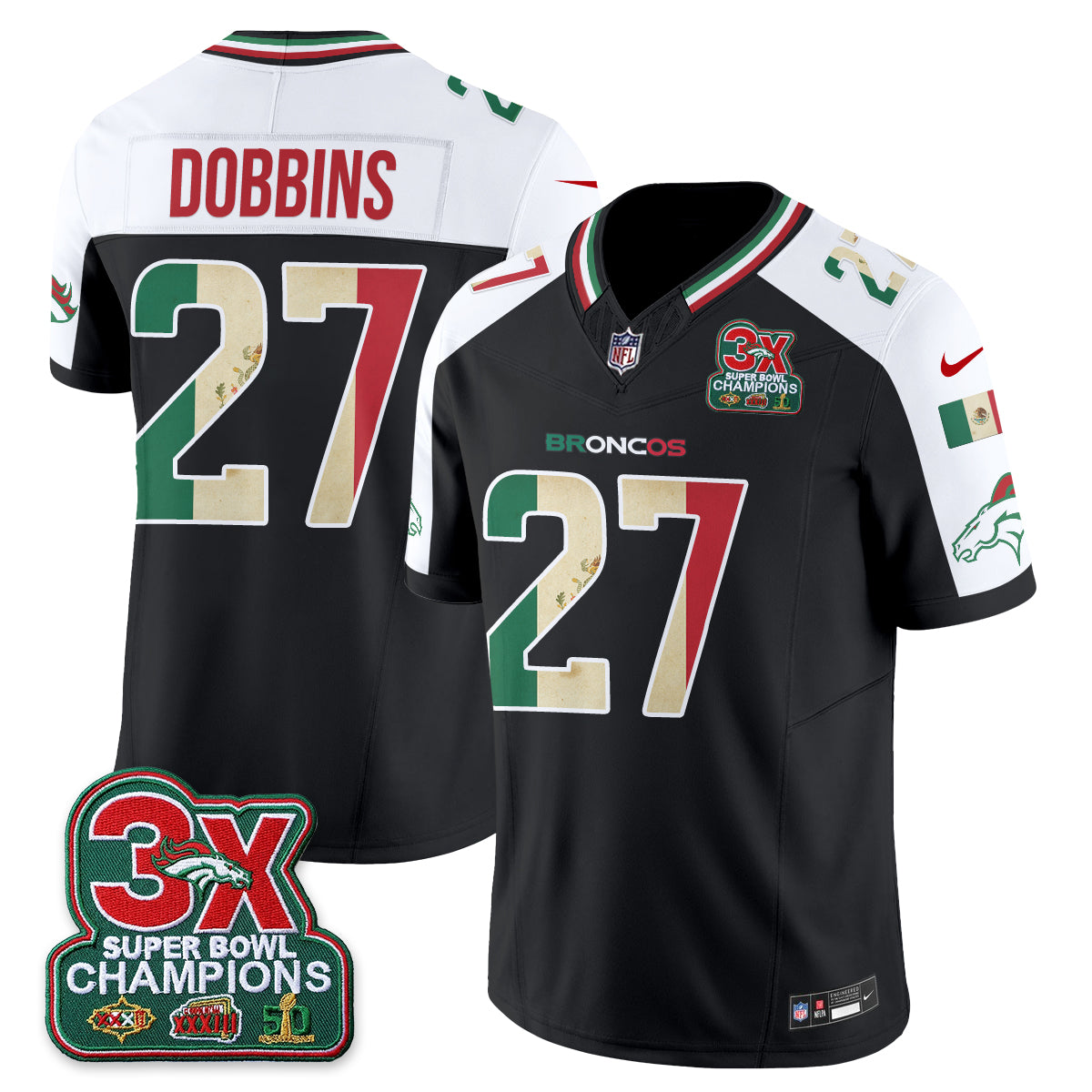 Denver Broncos Mexico Edition Vapor Jersey - Stitched