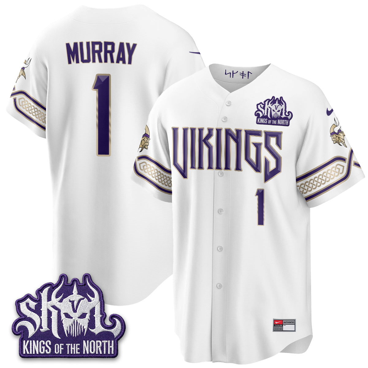Minnesota Vikings 2026 Rivalries Edition Baseball Vapor Jersey - Stitched
