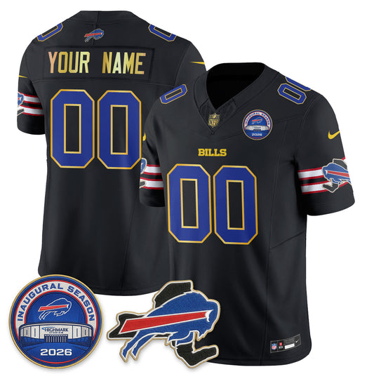 BUF 2026 Gold Trim Edition Vapor Custom Jersey - Stitched