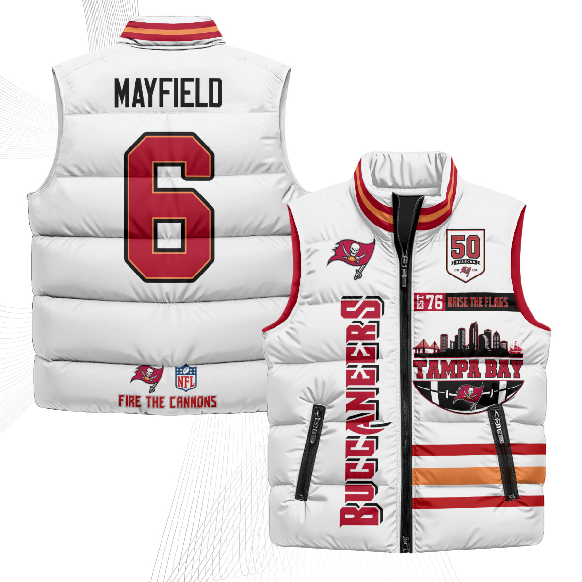 TB "Raise the Flags" Puffer Vest - Printed