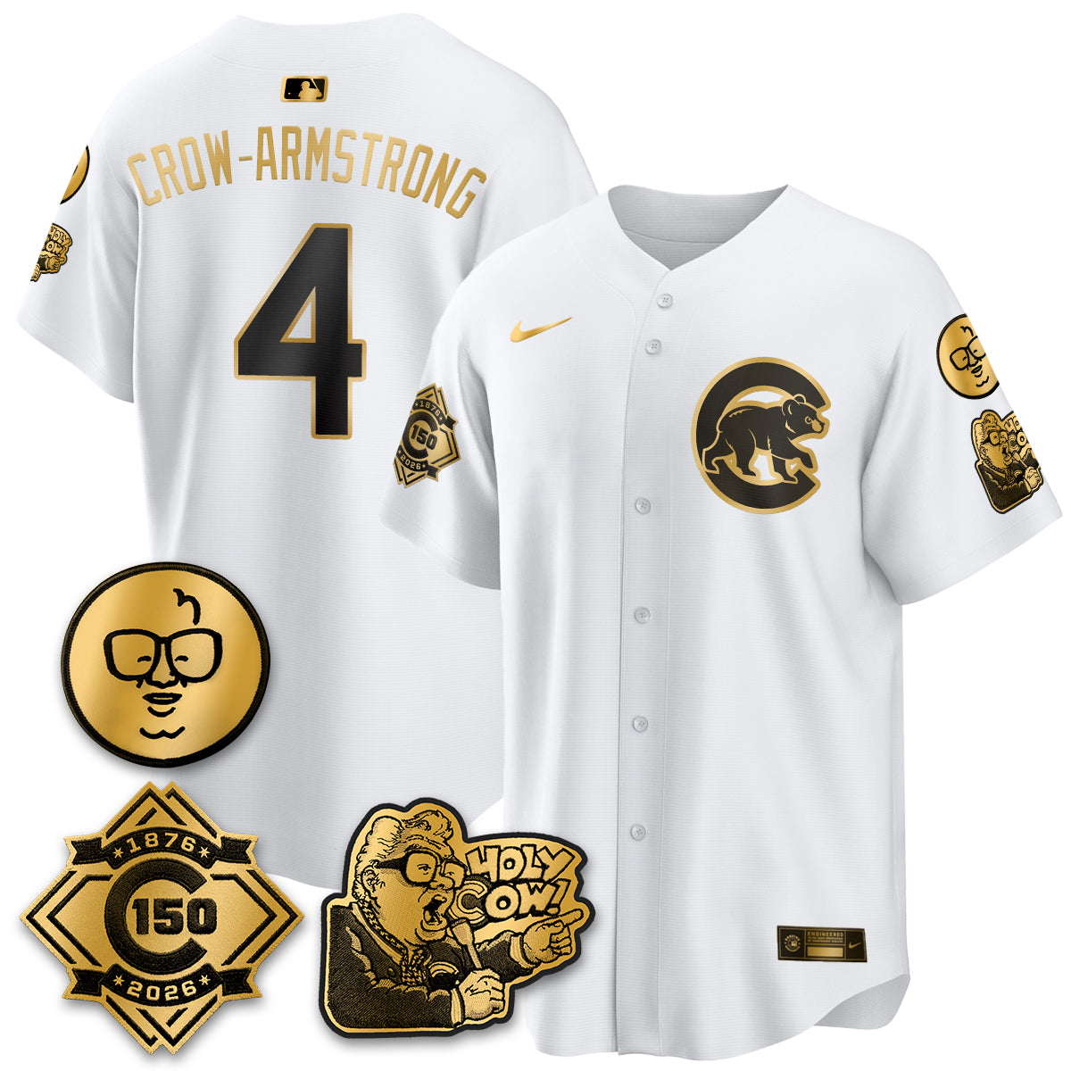 CHC 150th Anniversary Harry Caray Holy Cow Vapor Premier Limited Jersey - All Stitched V3