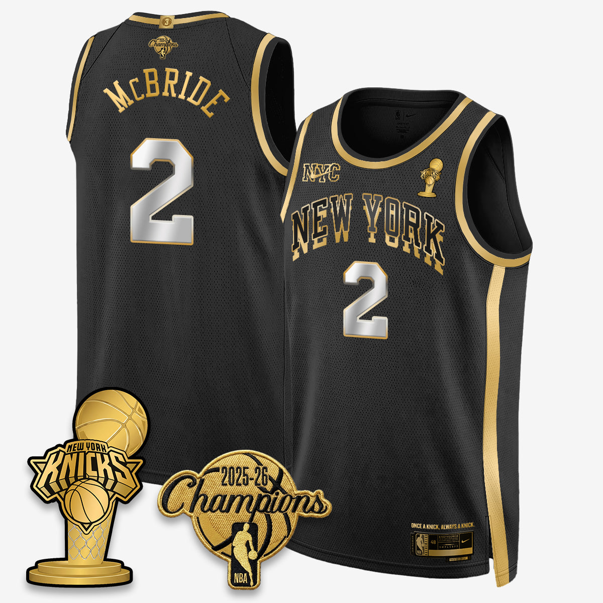 NYK 2026 NBA Champions Gold Edition Vapor Jersey - Stitched n3