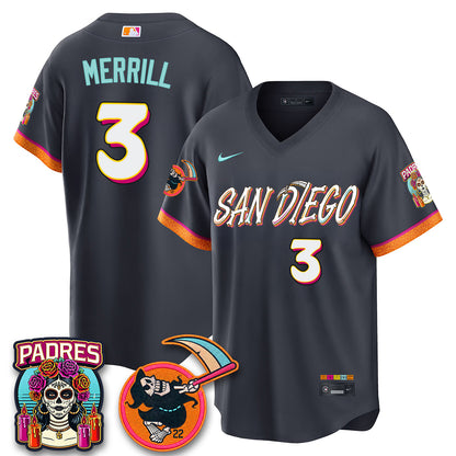 San Diego Padres x Grim Reaper Vapor Jersey - Stitched