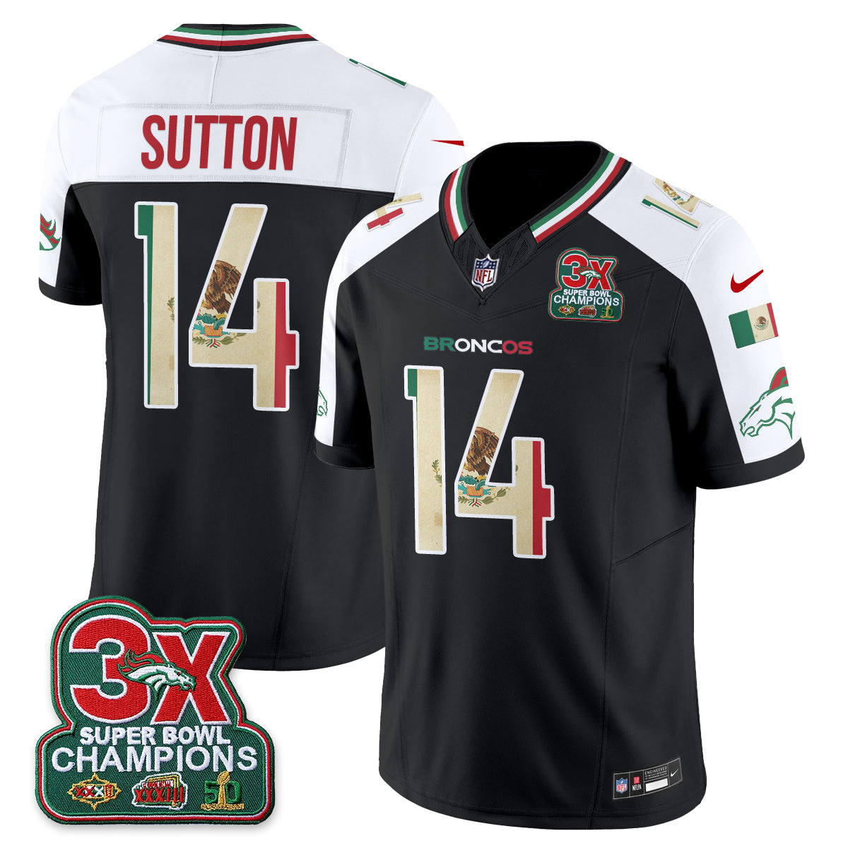 Denver Broncos Mexico Edition Vapor Jersey - Stitched