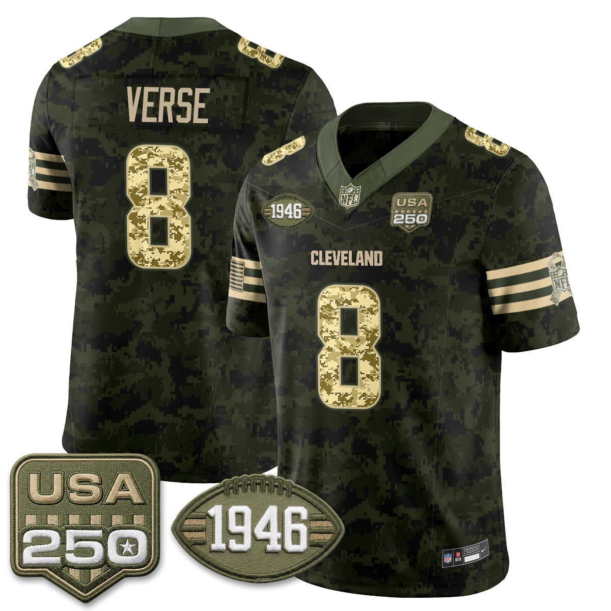 Cleveland Browns 2026 Salute to Service Vapor Jersey - Stitched