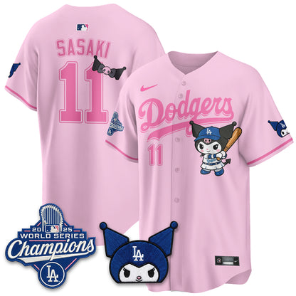 Los Angeles Dodgers Kuromi Edition Vapor Jersey - Stitched