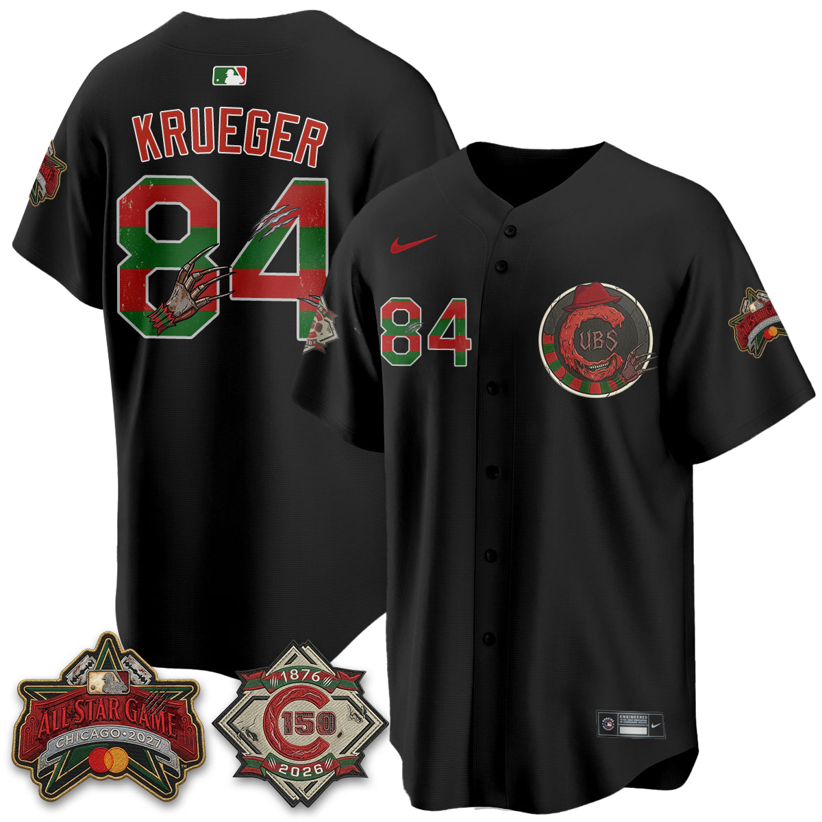 Chicago Cubs A Nightmare on Wrigley Field Edition Vapor Jersey - Stitched